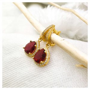Alternative view of Garnet Taşlı Sallantılı Damla Küpe